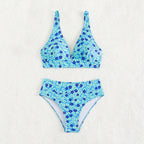 Damen Bikiniset mit floralem Muster und hohem Taillenbund R&B