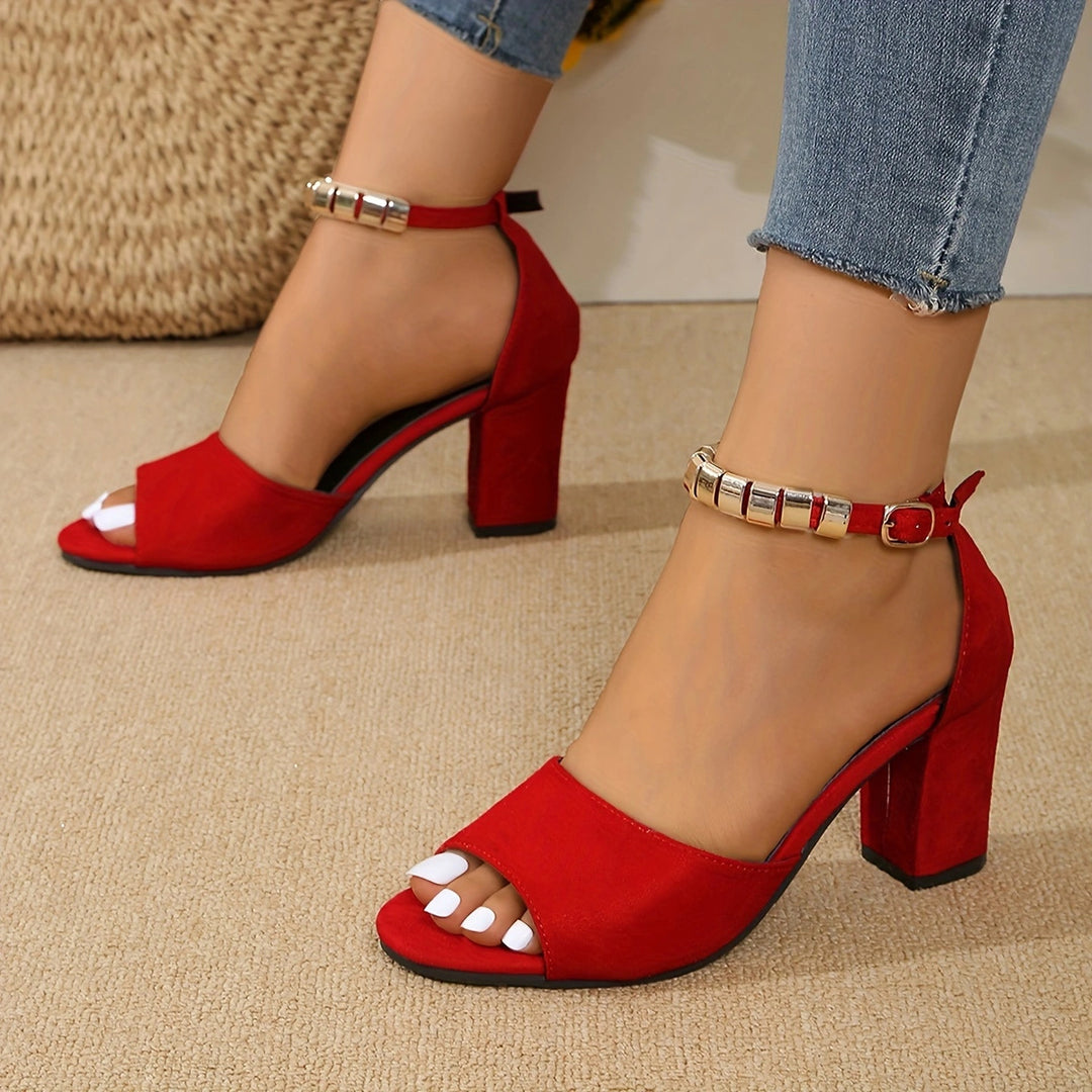 Damen Absatzsandalen mit transparenten Riemen und glitzerndem Akzent R&B