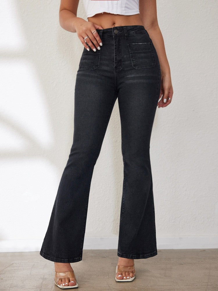 Damen High-Waist Schlagjeans R&B