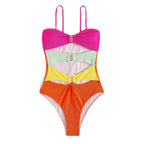 Damen Bikini-Set mit modischen Cut-Outs und buntem Schnitt R&B