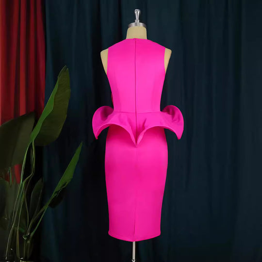 Damen Cocktailkleid mit kunstvollem Blumenapplikation R&B