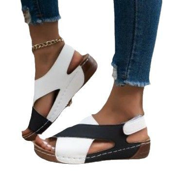 Damen offene Riemensandalen mit modischem Cross-Design R&B