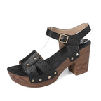 Damen Wedge-Sandaletten mit dekorativem Lochmuster und komfortablem Fußbett R&B