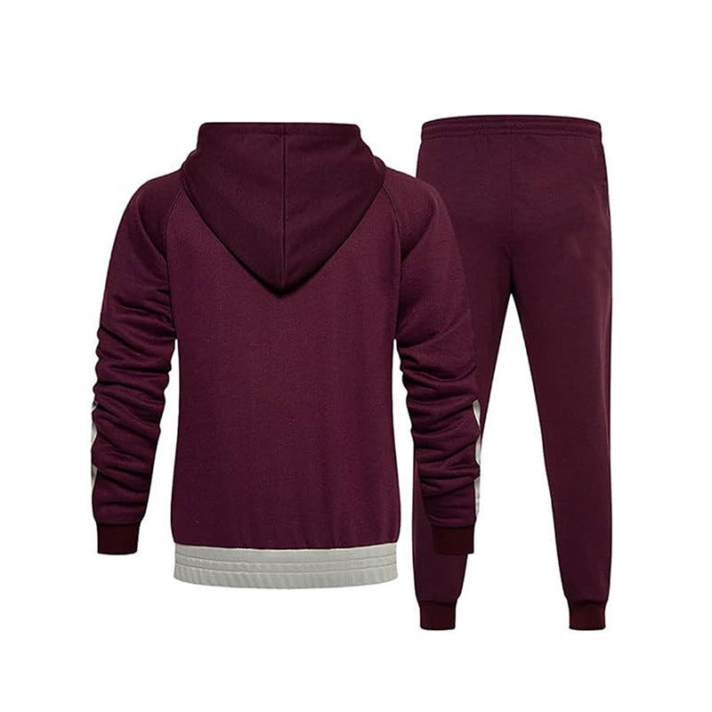Herren Sportlicher Trainingsanzug mit kontrastreichem Design und elastischen Bündchen R&B