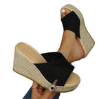 Damen Plateausandalen mit geflochtener Oberseite R&B