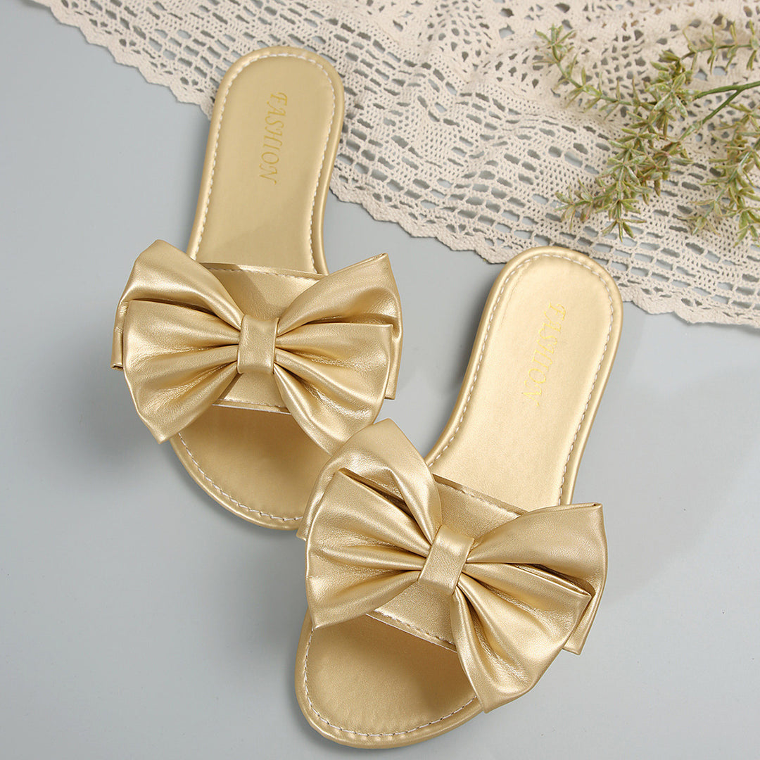 Damen elegante Slipper mit großzügigem Schleifen-Detail R&B