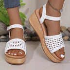 Damen Plateau Sandalen mit geflochtenem Riemen R&B