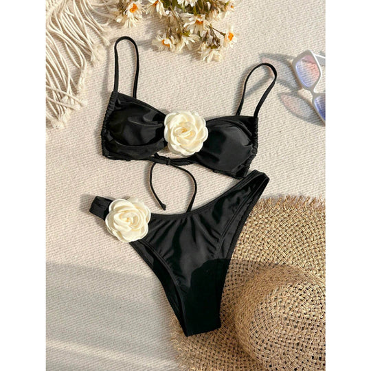 Damen Bikini-Set mit floralem Detail R&B