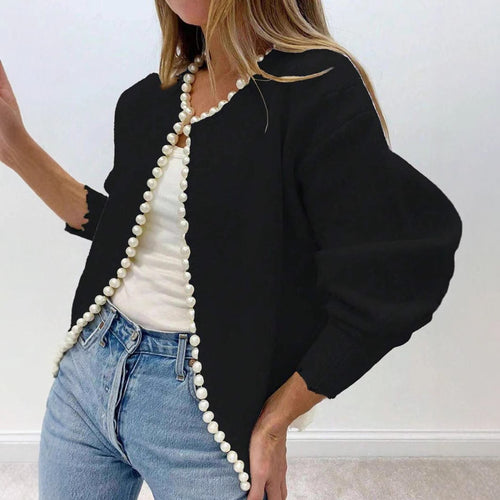 Damen Strickjacke mit Perlenbesatz R&B