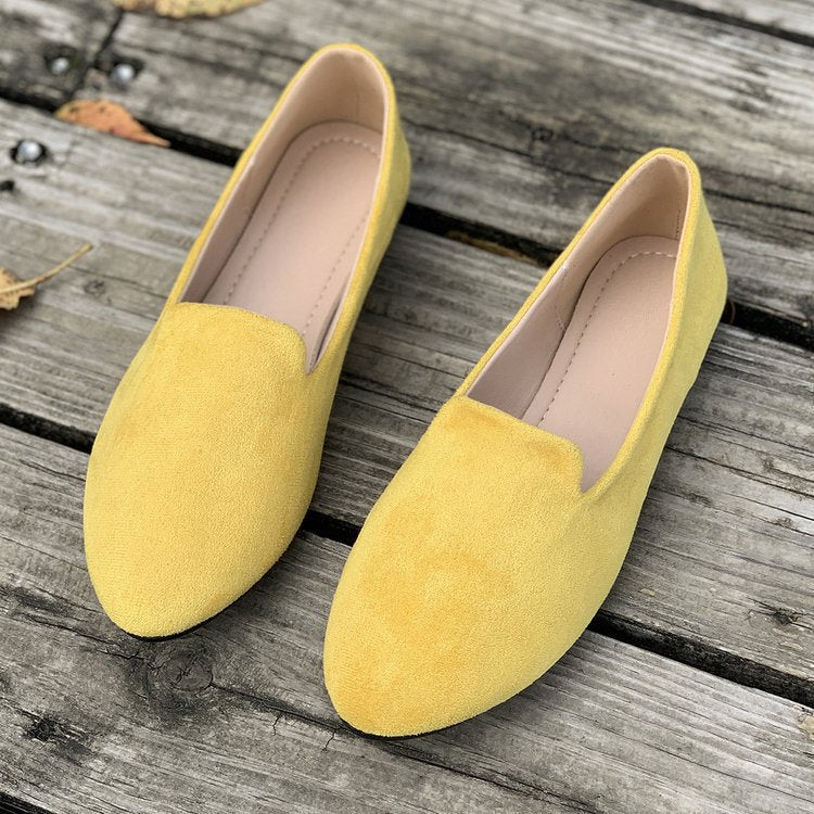 Damen flache Ballerinas aus hochwertigem Wildleder mit elastischem Einstieg und rutschfester Sohle R&B