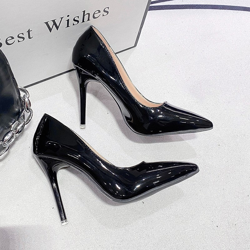 Damen elegante spitze High Heels mit glänzendem Finish R&B