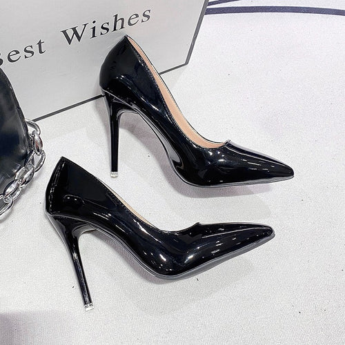 Damen elegante spitze High Heels mit glänzendem Finish R&B