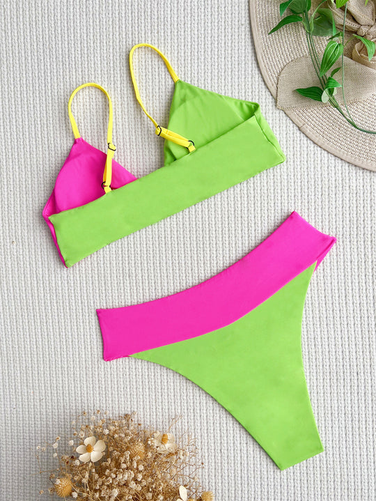 Damen Sportlich geschnittener Bikini mit verstellbaren Trägern R&B