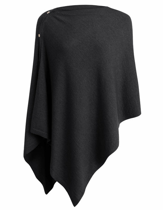 Damen vielseitiger Poncho aus hochwertiger Materialmischung R&B