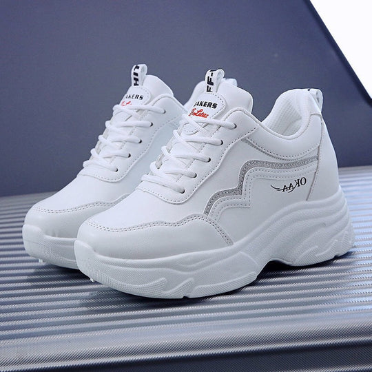 Damen Sportliche Sneakers mit modischer Plateau-Sohle und atmungsaktiver Obermaterialstruktur R&B