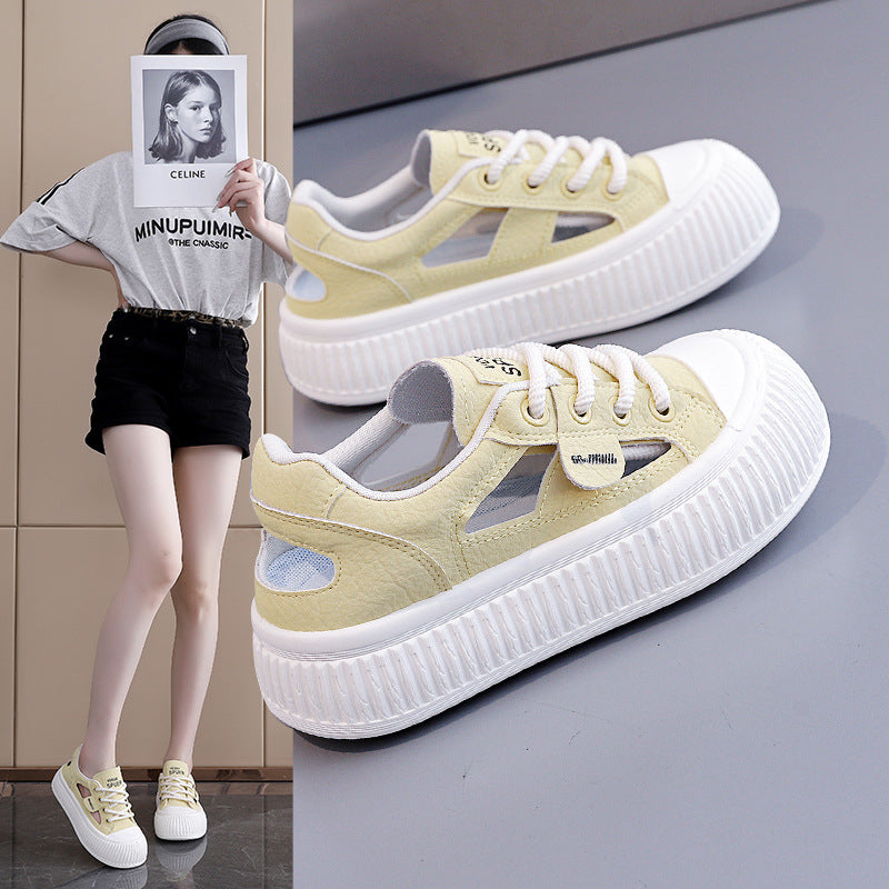 Damen modische Sneakers mit hochgezogener Sohle und atmungsaktiver Struktur R&B