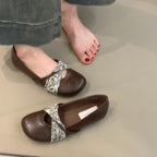 Damen Ballerinas mit floralem Riemendesign und komfortablem Fußbett R&B
