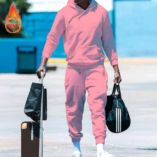 Herren lässiges Freizeit-Set mit Kapuzenpullover und Jogginghose R&B