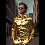 Herren elegantes Hochglanzhemd im modernen Design