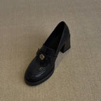 Damen elegante Loafers mit dekorativen Schnallen und komfortablem Absatz R&B