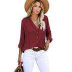 Damen Leichte und luftige Bluse mit Knopfleiste R&B