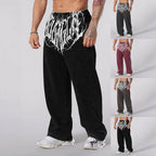 Herren nan weiche gewaschene Jogginghose mit weitem Schnitt und elastischem Bund R&B