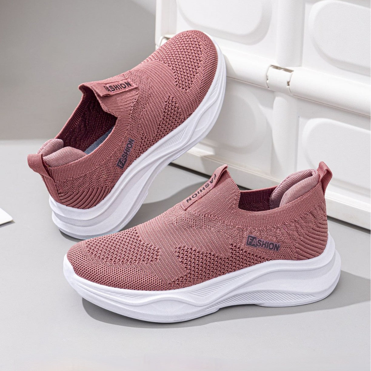 Damen Atmungsaktive Slip-On Sneakers mit elastischer Sohle