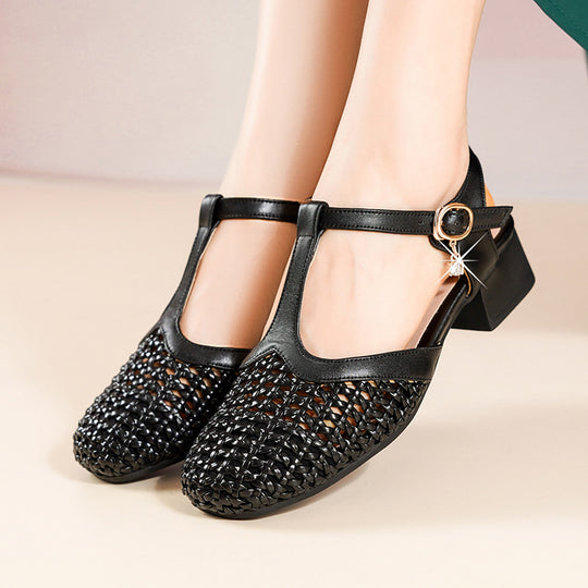Damen Slingpumps mit eleganter Netzstruktur und modischem Riemen R&B