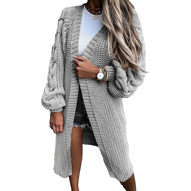Damen Strickcardigan mit voluminösen Ärmeln R&B