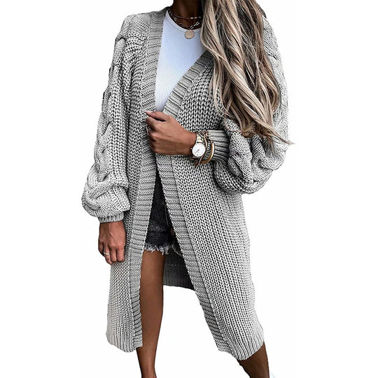 Damen Strickcardigan mit voluminösen Ärmeln R&B