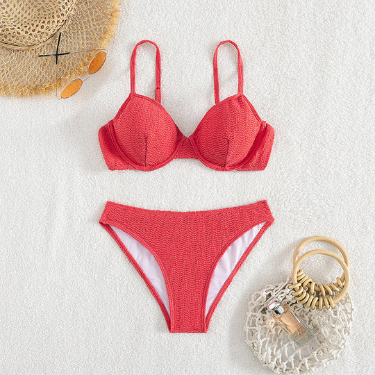 Damen Push-Up-Bikini mit stylishen Texturen R&B