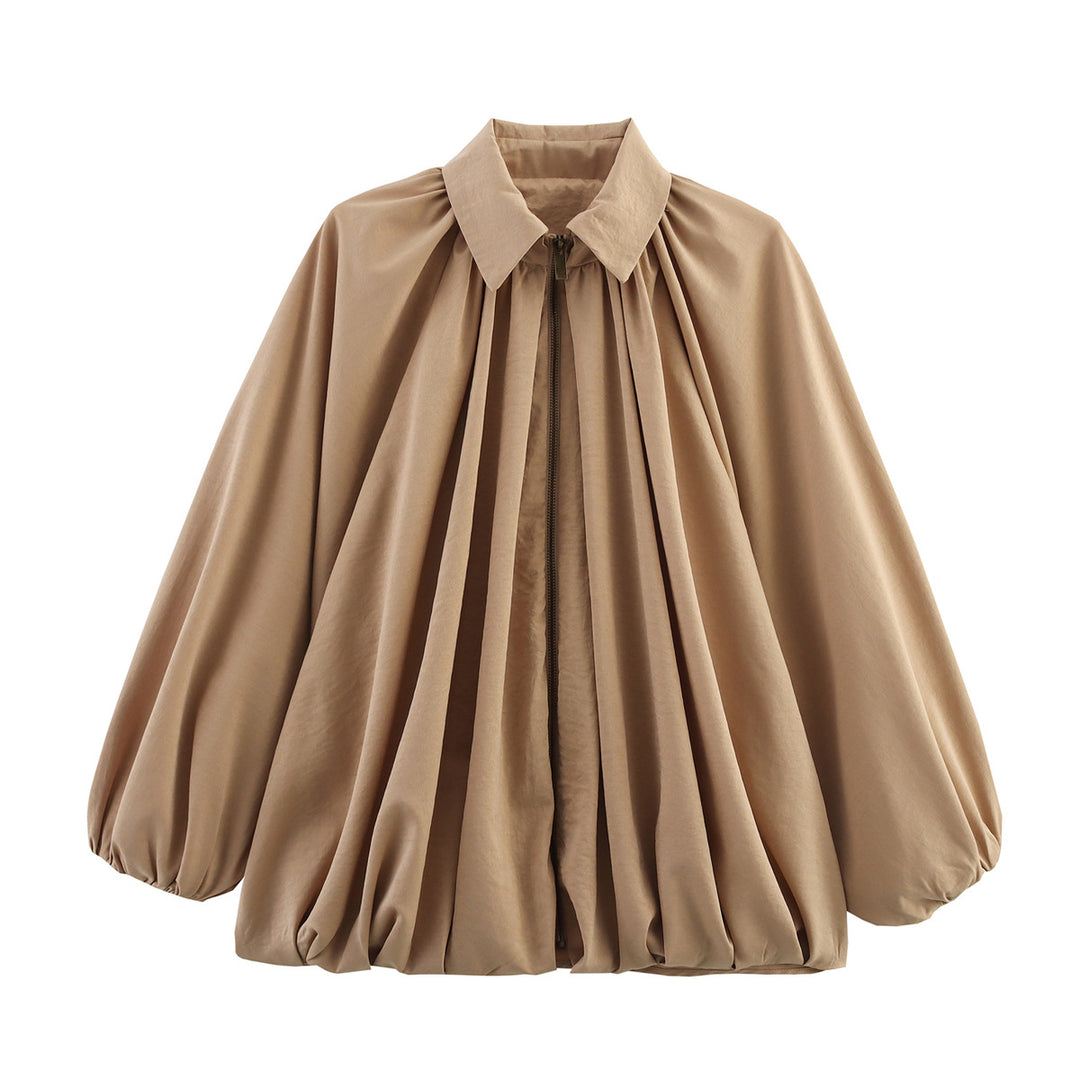 Damen leichtes Oversized-Blusenshirt mit Rüschendesign R&B