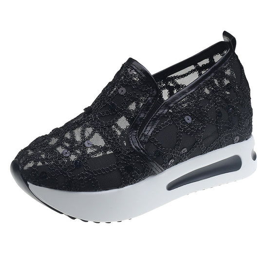 Damen Bequeme Slip-On Sneakers mit glamourösem Glitzerdesign R&B