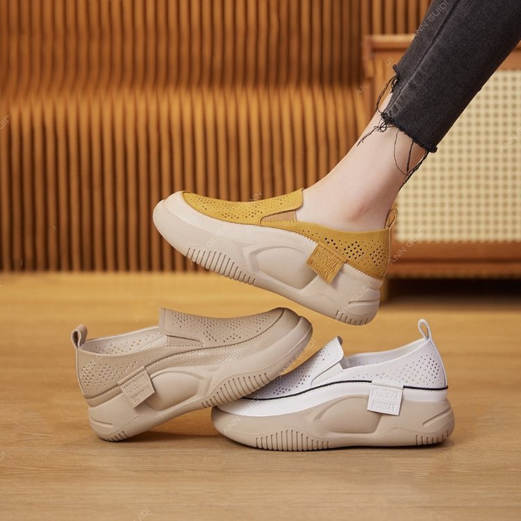Damen Komfortable Slip-On Schuhe mit luftiger Mesh-Oberfläche und flexibel Dämpfung