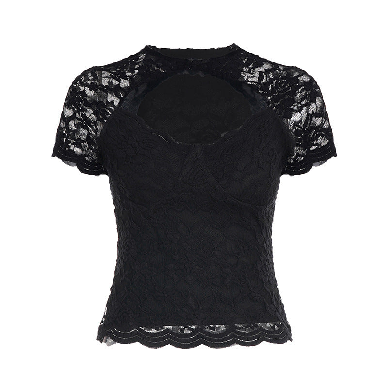 Damen Spitzenoberteil mit eleganter Rüsche R&B
