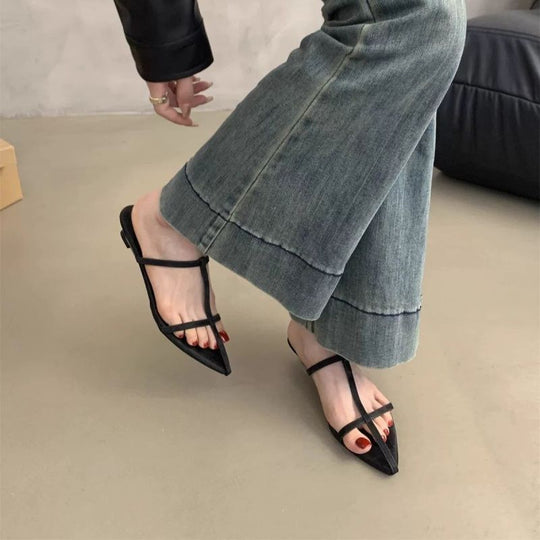 Damen elegante Slingback-Flats mit spitzem Design R&B