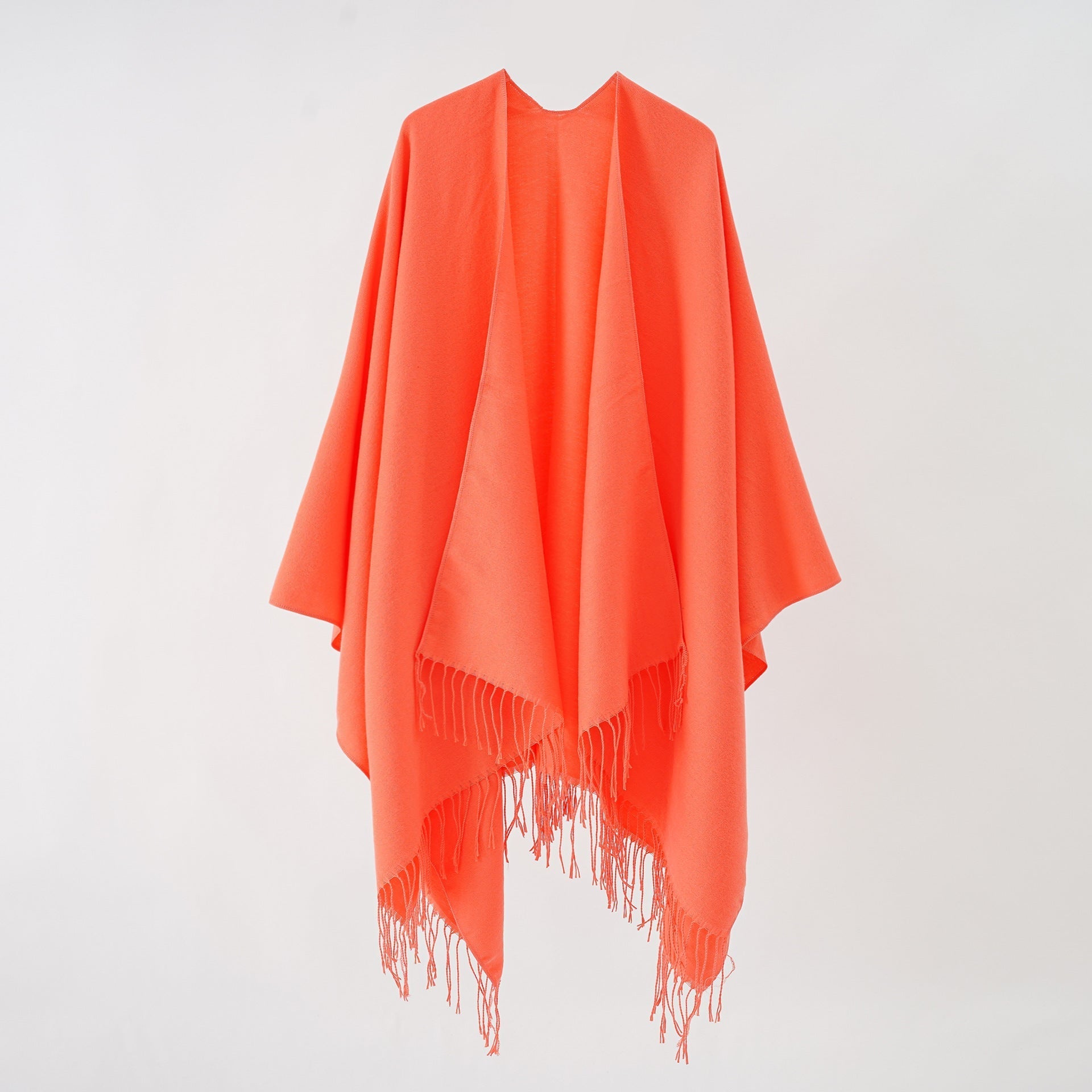 Damen Modischer Fransen-Poncho Aus Weichem Material mit Luxuriösem Fall R&B
