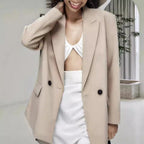 Damen Oversized Blazer mit eleganter Silhouette und dekorativen Knöpfen R&B