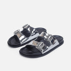 Damen Designer Zehentrenner-Sandalen mit dekorativem Riemendesign und komfortablem Fußbett R&B