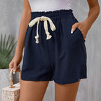 Damen Freizeitshorts mit elastischem Bund und modischem Kordelzug R&B