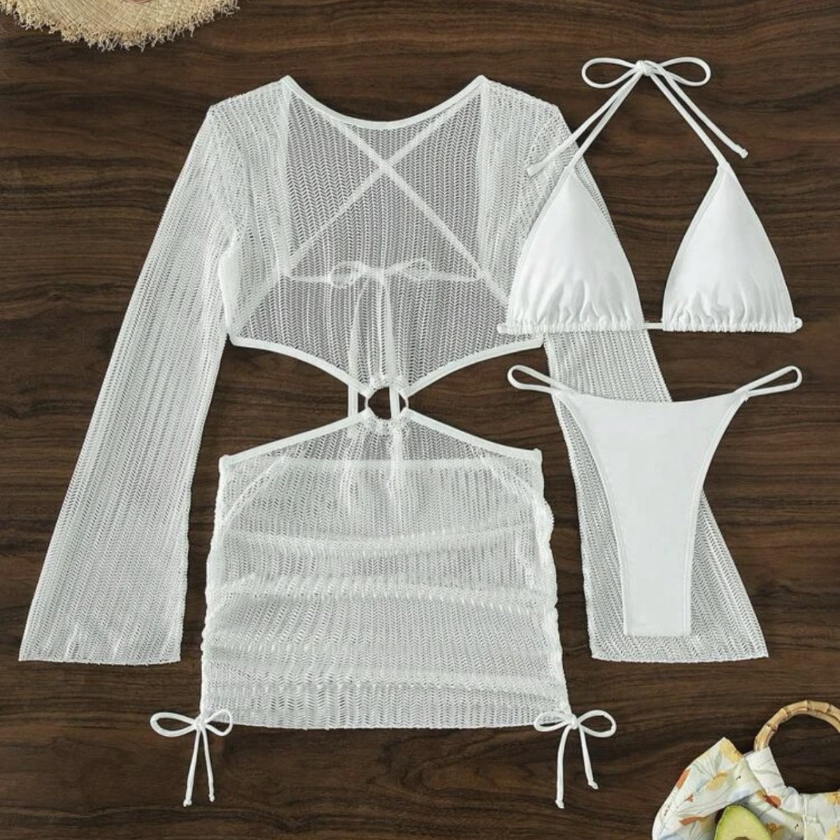 Damen Cut-Out Strandskleid R&B