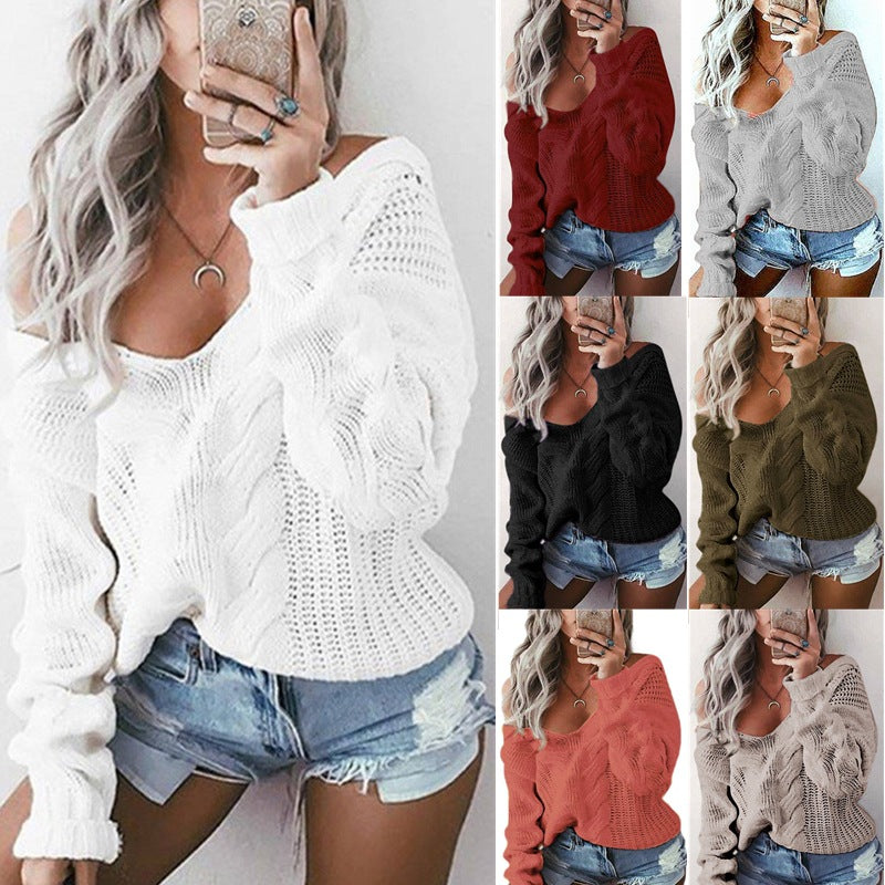 Damen Grob gestrickter Pullover mit luftiger Häkelstruktur R&B