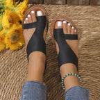 Damen bequeme zehentrenner Sandalen mit modischem Riemendesign R&B