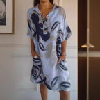 Damen lässiges Kapuzenkleid mit floralem Design R&B