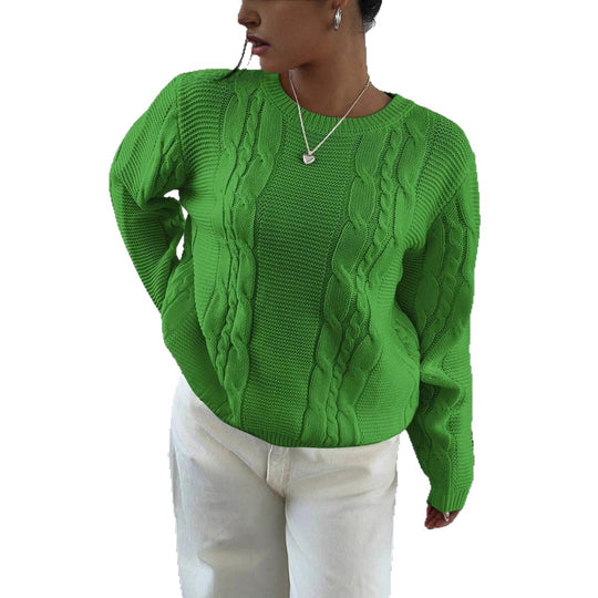 Damen Grobstrickpullover mit zeitlosem Zopfmuster und lässigem Schnitt R&B