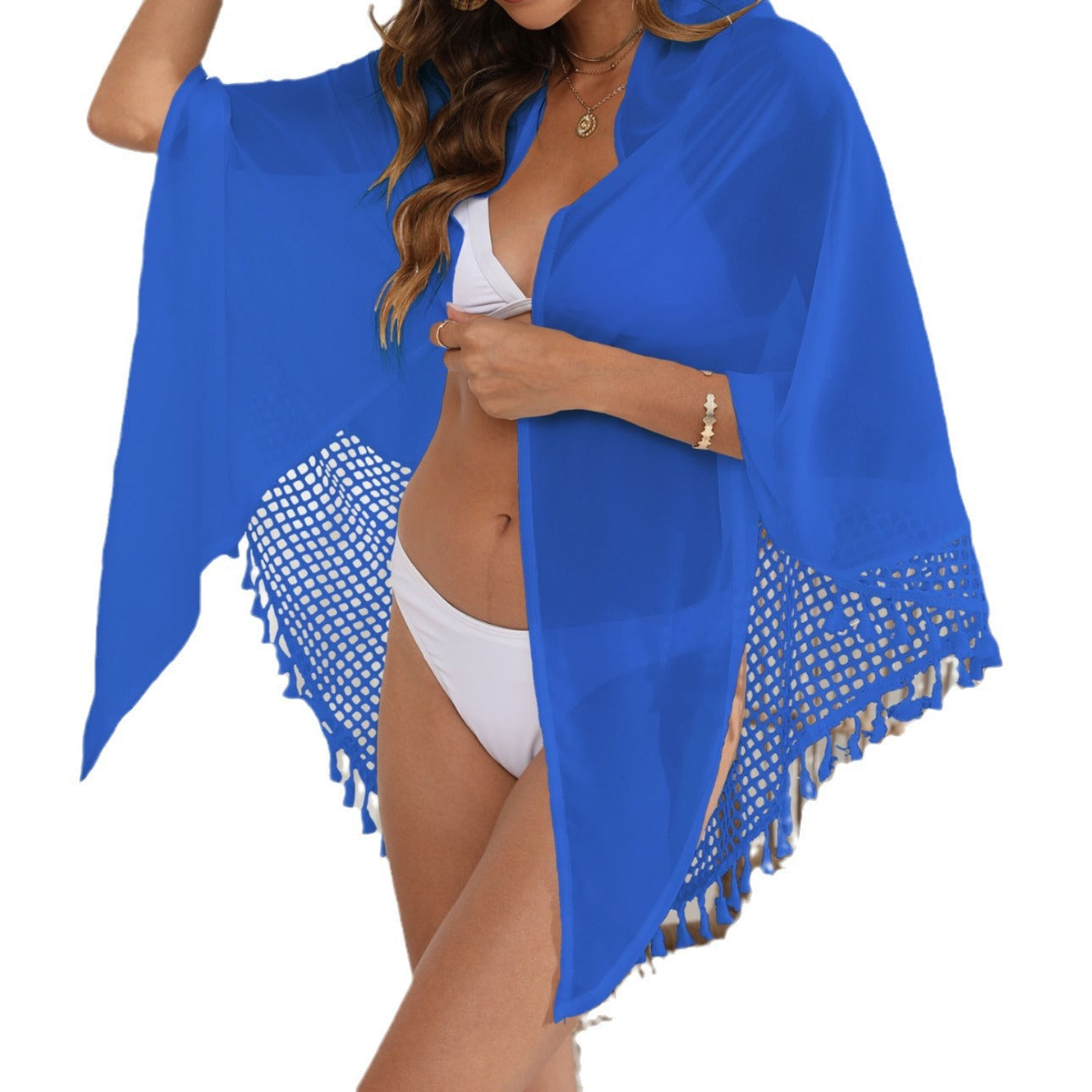 Damen eleganter Netz-Strandsarong mit Quasten R&B