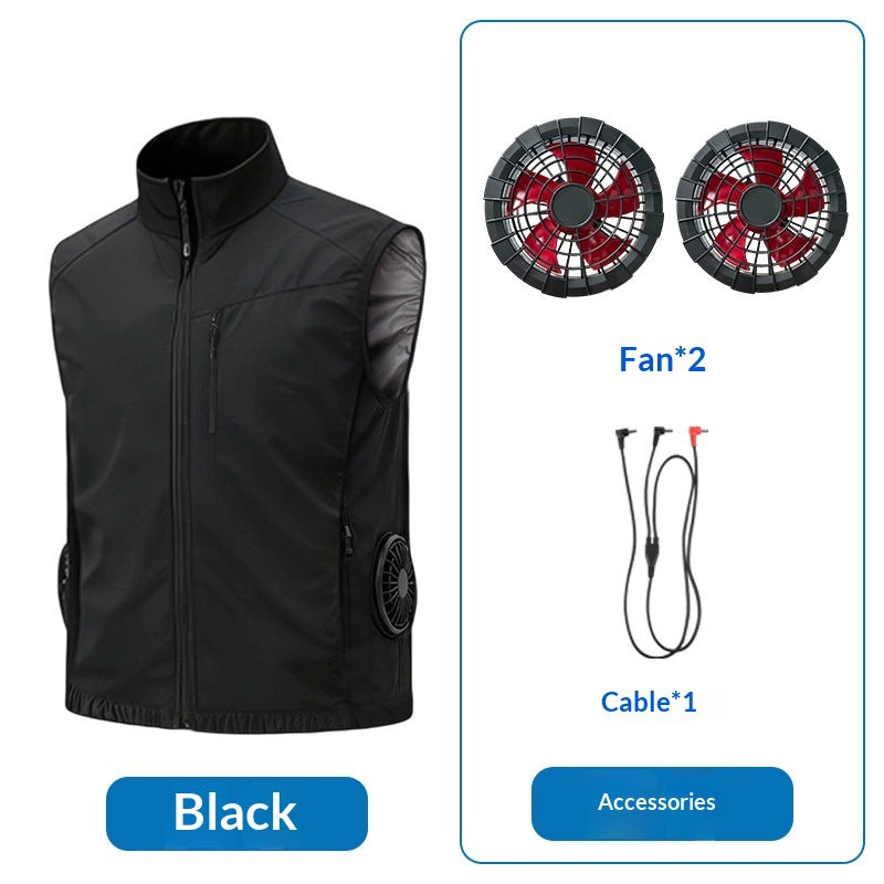 Unisex nan ergonomische Kühlweste mit integrierten Ventilatoren und Akkuanschluss R&B