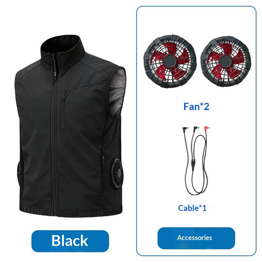 Unisex nan ergonomische Kühlweste mit integrierten Ventilatoren und Akkuanschluss R&B