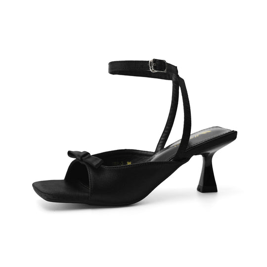 Damen Slingback Sandalen mit zartem Schleifenakzent und elegantem Blockabsatz R&B