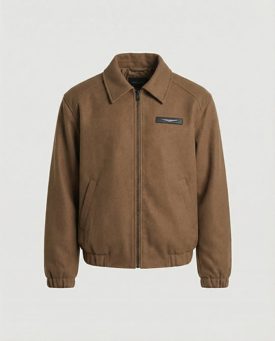 Retro American Style Herren Jacke Khaki mit Schulterpolstern Herbst